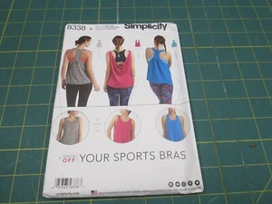 Simplicity Pattern #8338- Misses Knit Tops with Variations - SZ XXS-XXL - UNCUT - Picture 1 of 2