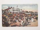 1918 Long Beach CA Sunning On The Sands Postcard Posted Colorful Umbrellas 