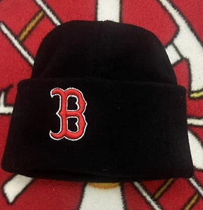 Boston Redsox Stocking Cap, Cuff Beanie Hat, Black with Red Logo MLB Unisex - Picture 1 of 3
