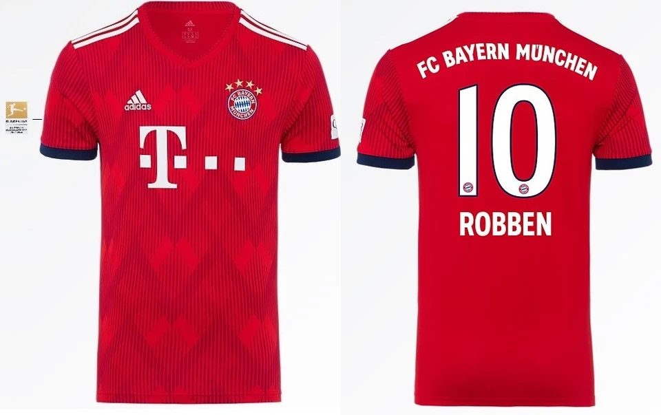 Trikot Adidas FC Bayern 2018-2019 Home BL- Robben 10 I Heim Bundesliga - Bild 1 von 1