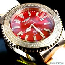 Invicta Pro Diver Automatic1.40 CTW Diamond Rose Gold Plated Burgandy Watch New