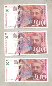 France 3 x 200 French Francs 1996 , 1997 , 1999 - Picture 1 of 2