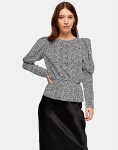 Topshop Animal Print Drama Long Sleeve Blouse US4 ($55) - Picture 1 of 9