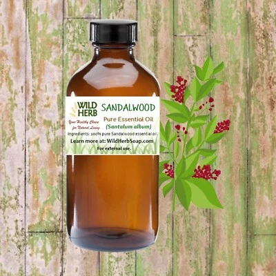 ACEITE ESENCIAL ORGÁNICO PURO DE SÁNDALO |Aromaterapia terapéutica | 0,5 oz - 32 oz | EE. UU. Foto 1 de 4