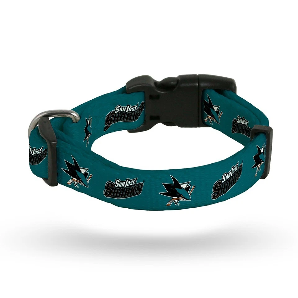 San Jose Sharks NHL 球队颜色涤纶宠物项圈 (S-L) Rico Industries 出品 — 第 1/1 张图片