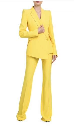 Pantalone Alexander McQueen gamba dritta giallo taglia 46IT 10 12US $1499