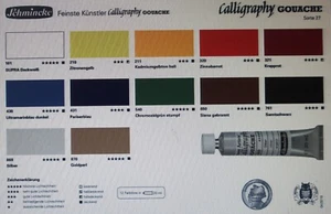 Schmincke Calligraphy Gouache 20 ml 12 versch.Tuben zu je 11,50€ (GP1ltr=575€) - Bild 1 von 3