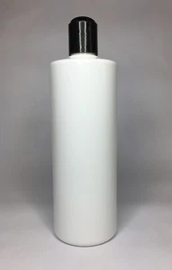 500ml White Cylindrical PET Plastic Bottles & Black Disc Top *ANY AMOUNT* - Picture 1 of 3