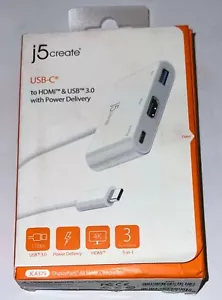 J5 CREATE JCA379 USB-C HDMI and USB 3.0 with Power Delivery - Picture 1 of 4