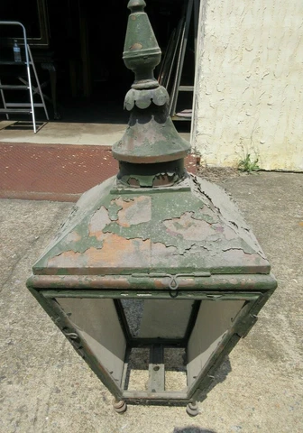 Antique Victorian Gas Lamp Street Light Post Fixture Architectural Salvage Cover