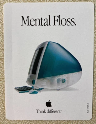 Apple Computer iMac Sticker Think Different "Mental Floss" 4" x 3” Vintage - Image 1 of 3