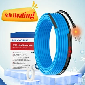 MAXKOSKO Self-Regulating Heat Tape, Heat Trace Cable for Pipe Freeze Protection - Picture 1 of 8