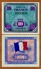 France, 10 Francs, 1944, P-116a WWII, UNC Allied Military Currency