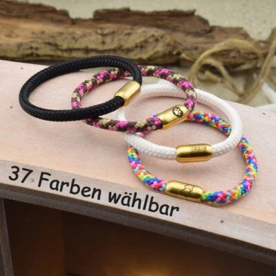 ❦ Armband LEON | personalisierte Gravur | 6mm Segeltau | Magnetverschluß | 03 ❦ - Bild 1 von 4