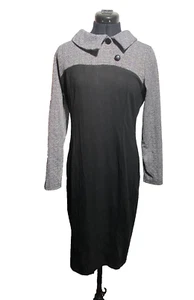 Homeyee Dress Large Black Pencil Bodycon Qi Pao Size 14/16 - Picture 1 of 11