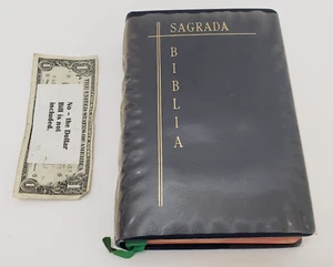 Sagrada Biblia - Nácar Fuster Alberto Colunga 1964 Madrid - Black Leatherbound - Bild 1 von 14