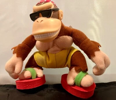 Funky Kong Cabeza de Vinilo Peluche Sitio de Juguete De Colección Raro Nintendo Donkey Kong Country Foto 1 de 4