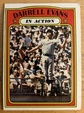 1972 Topps Darrell Evans In Action Baseball Card #172 Braves HOF O/C, Writing OB