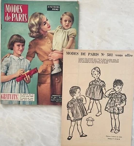 Modes de Paris n° 581 du 1er trim 1960 revue avec 1 patron ensemble enfant 1 an - Imagen 1 de 4