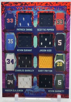 💥EWING/DURANT/BARKLEY/PIPPEN/HAKEEM💥2022 LEAF TEAM UTOPIA JOGO-USADO💥LE #/45🔥 - Imagem 1 de 4