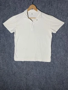 Polo Buck Mason uomo XL avorio 100% cotone a pois* business casual preppy - Foto 1 di 14