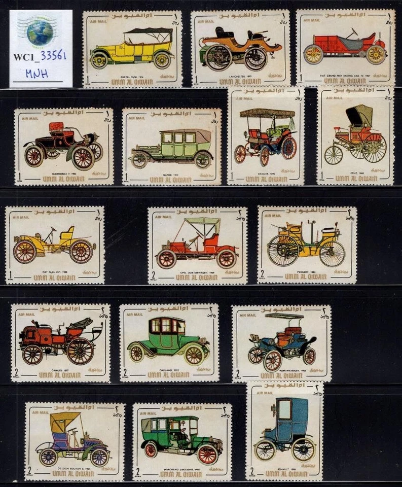 WC1_33561 EMIRATOS ÁRABES UNIDOS. Bonito juego de coches antiguos años 60. MNH. Algo de tonificación Foto 1 de 1