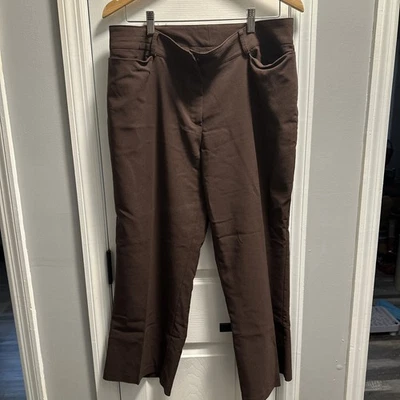 Pantalones de vestir marrón elástico Fashion Bug para mujer talla 14 Foto 1 de 4