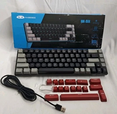 MageGee Portable 60% Mechanical Gaming Keyboard MK-Box LED Backlit Compact 68 K. - Image 1 of 4