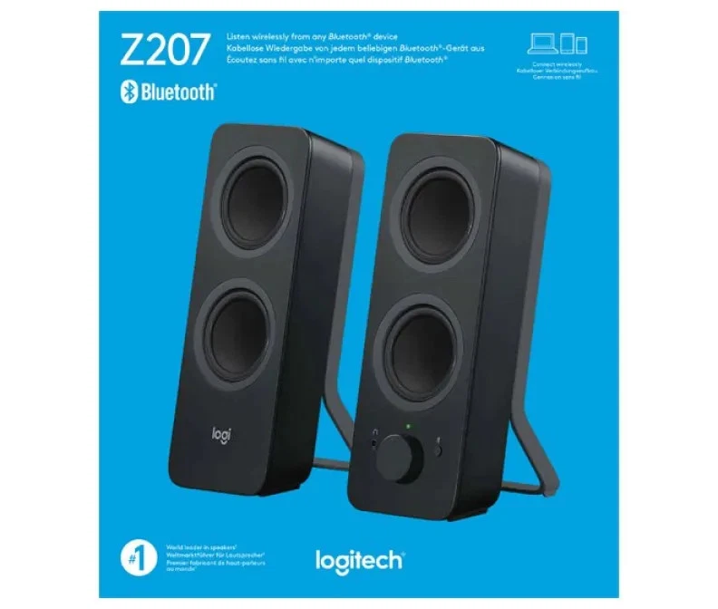 Bluetooth PC Lautsprecher 2.0 Stereo schwarz 10W Logitech Z207 3,5mm Klinke - Bild 1 von 1