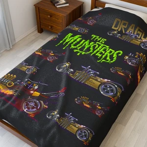 MUNSTERS DRAGULA & MUNSTER KOACH Samt Plüsch Fleece Decke - 3 Größen - Bild 1 von 13