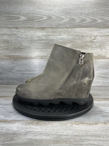 Sorel Women's Joan of Arctic Wedge II Zip Up Gray Leather Boots Size 9 - Picture 1 of 9