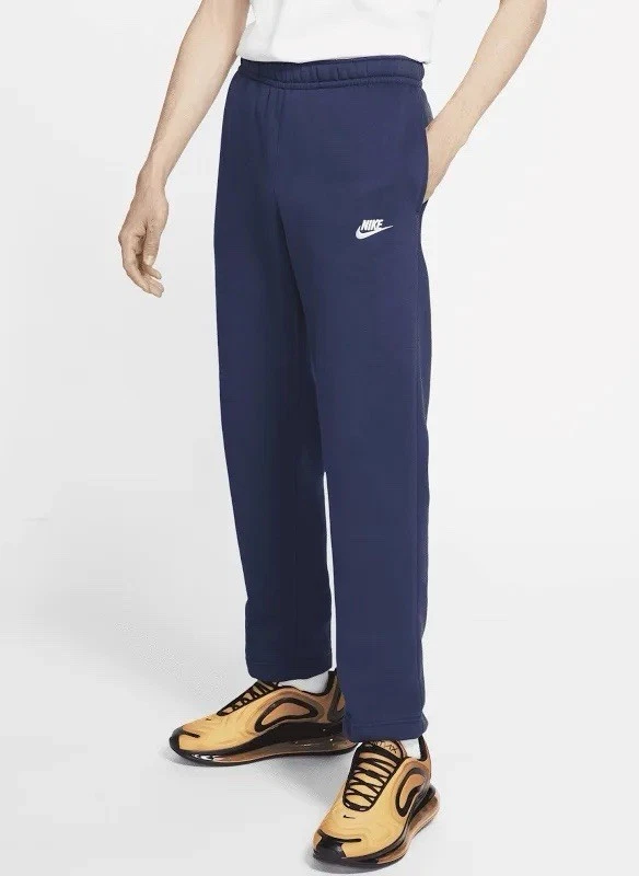 Nike Pants Mens Small Navy Blue Club Fleece Sweatpants Drawstring Swoosh BV2707