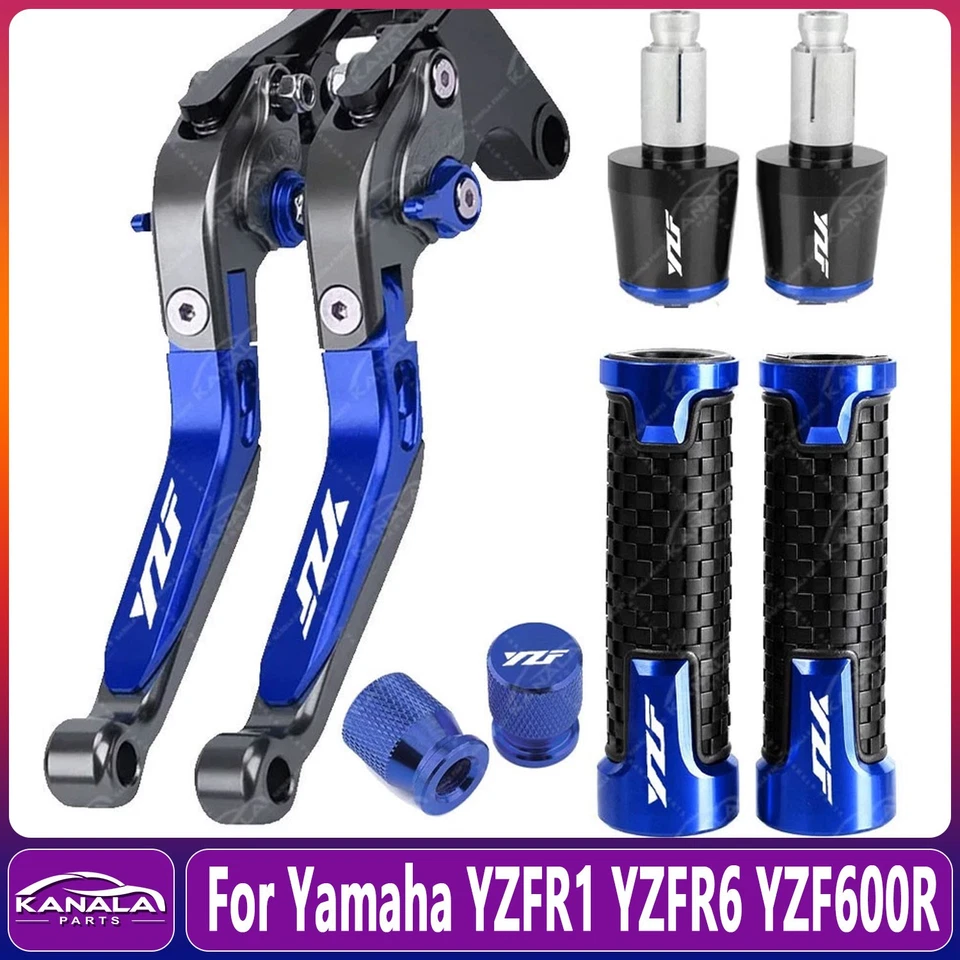 Motorcycle Brake Clutch Lever Handle Grips Set For Yamaha YZFR1 YZFR6 YZF600R - Image 1 of 1