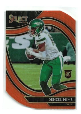 Denzel Mims - 2020 Panini Select #363 Orange Prizm Die Cut RC - New York Jets - Image 1 of 2
