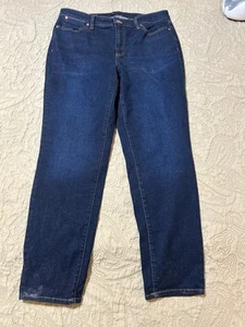Talbots Women's Size 12 Jeans Dark Blue Flawless Five Pocket Slim Ankle *FLAW - Picture 1 of 12