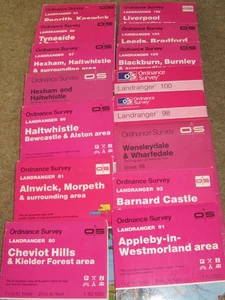 OS Ordnance Survey Landranger Maps - Northern England - 1976-2000 - 'vgc' - Imagen 1 de 32