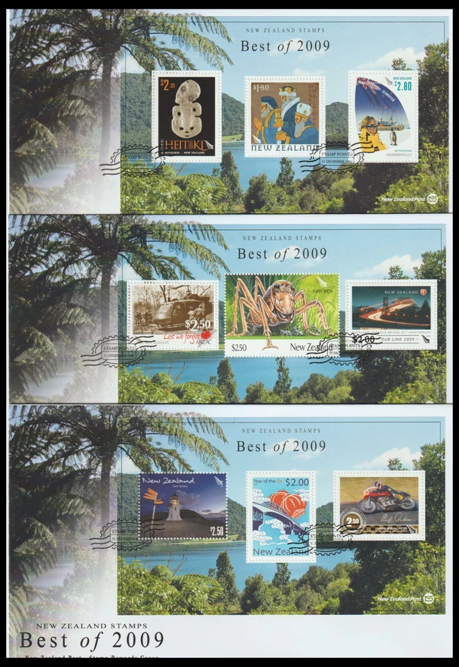 NEW ZEALAND NZ POST 'BEST OF 2009' SET OF THREE REWARDS FDC SET (VF) - Image 1 of 1