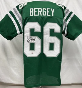 Bill Bergey Signed Kelly Green Custom Player Jersey (XL) 2 Insc PSA 246 - Picture 1 of 5
