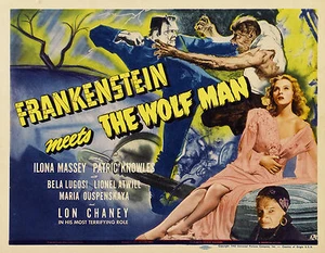 "FRANKENSTEIN MEETS THE WOLFMAN"..Bela Lugosi.Vintage Movie Poster Various Sizes - Imagen 1 de 1