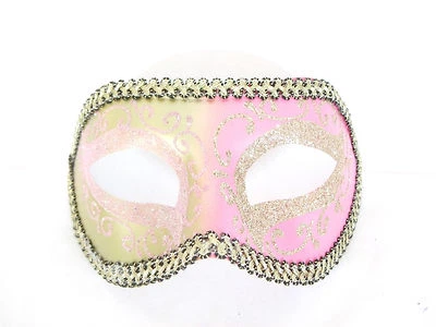 PINK GOLD GLITTER VENETIAN MASQUERADE MASK MARDI GRAS CARNIVAL PARTY MASKS C1 - Image 1 of 2
