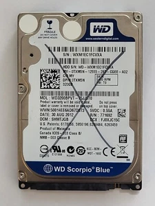 WD3200BPVT-75JJ5T0, DCM:SHMTJGB,30 AUG 2012, Western Digital 320Gb 2.5" Sata HDD - Imagen 1 de 2