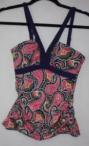 Boden Sz 4 Tankini Swim Top Colorful Mod Paisley Print - Picture 1 of 4