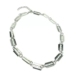 Razor Blade Chain Necklace Pendant 16 Razor Chain Jewelry Alternative Jewellery - Picture 1 of 15