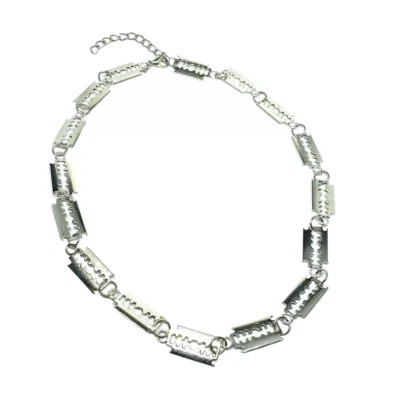 Collar colgante de cadena de hoja de afeitar 16 cadena de afeitar joyería alternativa Foto 1 de 4