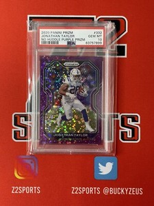 2020 Jonathan Taylor No Huddle Purple Disco Prizm Rookie /35 PSA 10 POP 3 SSP