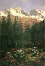 Canadian Rockies Albert Bierstadt Landscape Oil Painting on Canvas Art Hand pain