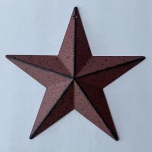 ONE (1)  BURGUNDY BLACK BARN STAR STARS 5.5" PRIMITIVE COUNTRY METAL FARMHOUSE - Picture 1 of 6