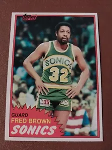 1981 Freddy Brown Topps NBA Card #43 Seattle Sonics Downtown Iowa Hawkeyes - Imagen 1 de 2