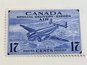 CANADIAN 17 CENT AIR MAIL SPECIAL DELIVERY STAMPS-AIRPLANE UNUSED - Picture 1 of 2