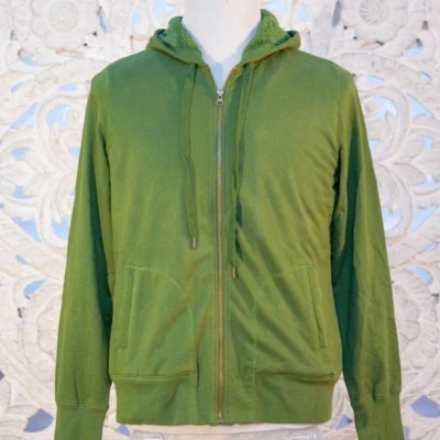 Chaqueta con capucha forrada de vellón Merona XL verde con cremallera para hombre Foto 1 de 4